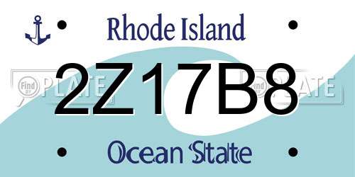 2Z17B8 Rhode Island License Plate