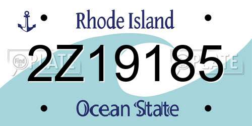 2Z19185 Rhode Island License Plate