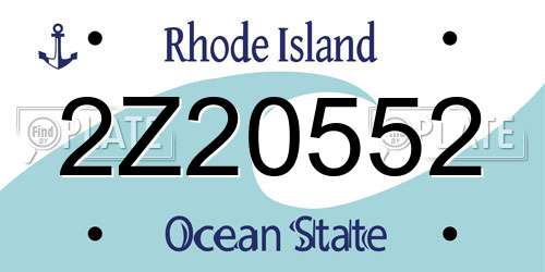 2Z20552 Rhode Island License Plate