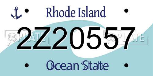 2Z20557 Rhode Island License Plate