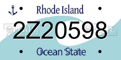 2Z20598 Rhode Island License Plate