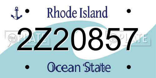 2Z20857 Rhode Island License Plate