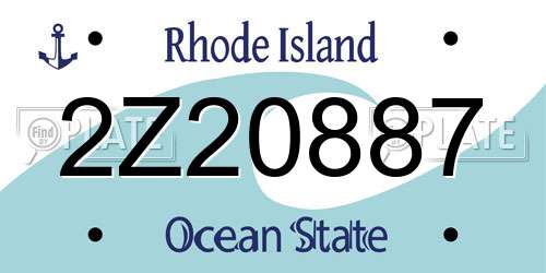 2Z20887 Rhode Island License Plate