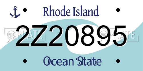 2Z20895 Rhode Island License Plate