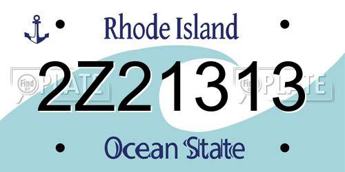 2Z21313 Rhode Island License Plate