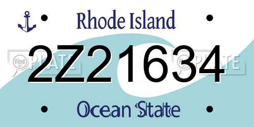 2Z21634 Rhode Island License Plate