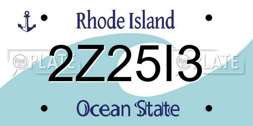 2Z25I3 Rhode Island License Plate