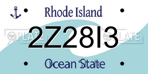 2Z28I3 Rhode Island License Plate