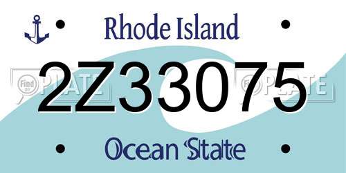 2Z33075 Rhode Island License Plate