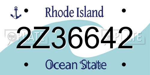 2Z36642 Rhode Island License Plate