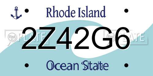 2Z42G6 Rhode Island License Plate