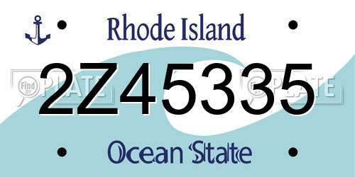 2Z45335 Rhode Island License Plate