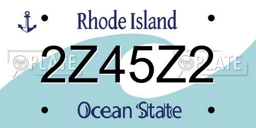 2Z45Z2 Rhode Island License Plate