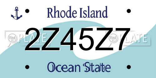 2Z45Z7 Rhode Island License Plate