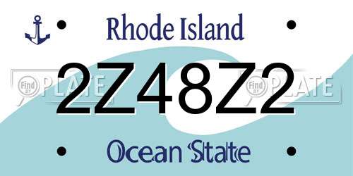 2Z48Z2 Rhode Island License Plate