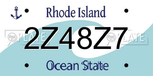 2Z48Z7 Rhode Island License Plate