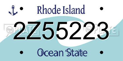 2Z55223 Rhode Island License Plate