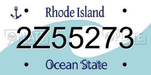 2Z55273 Rhode Island License Plate