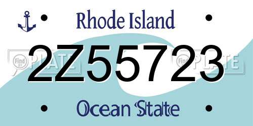 2Z55723 Rhode Island License Plate