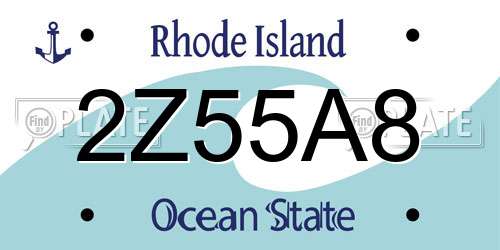 2Z55A8 Rhode Island License Plate
