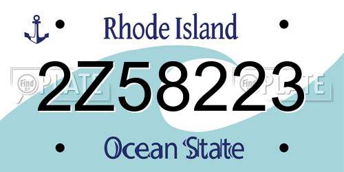 2Z58223 Rhode Island License Plate
