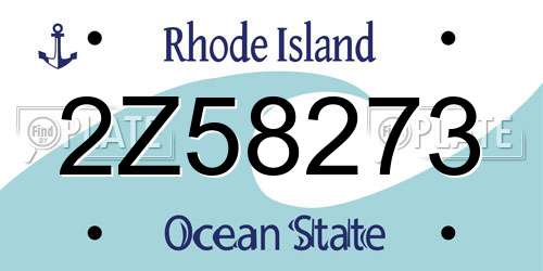 2Z58273 Rhode Island License Plate