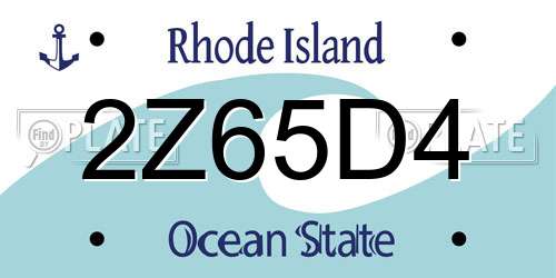 2Z65D4 Rhode Island License Plate