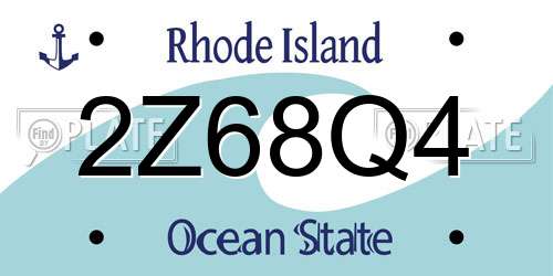 2Z68Q4 Rhode Island License Plate