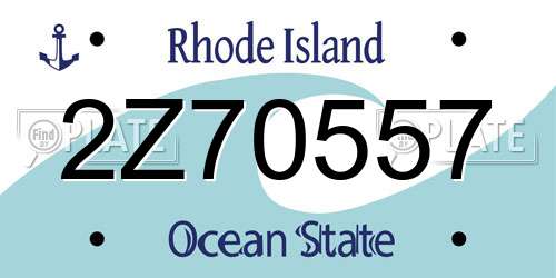 2Z70557 Rhode Island License Plate