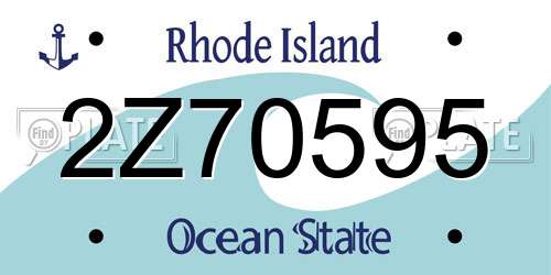 2Z70595 Rhode Island License Plate