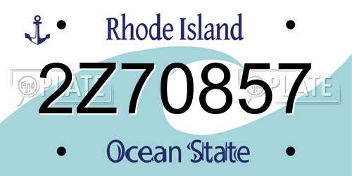 2Z70857 Rhode Island License Plate