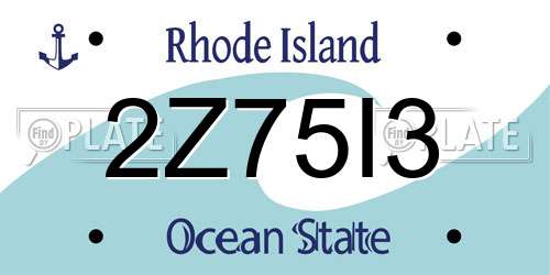2Z75I3 Rhode Island License Plate