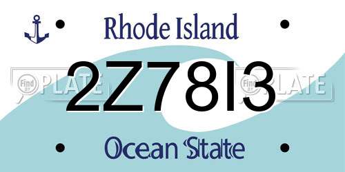 2Z78I3 Rhode Island License Plate