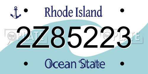 2Z85223 Rhode Island License Plate