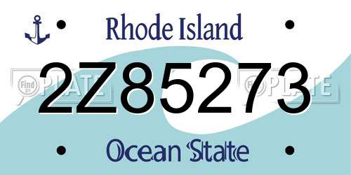 2Z85273 Rhode Island License Plate