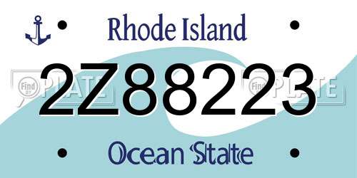 2Z88223 Rhode Island License Plate