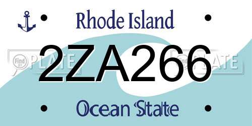 2ZA266 Rhode Island License Plate