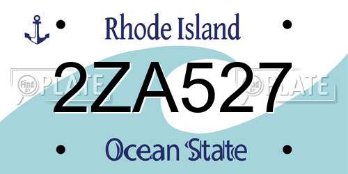 2ZA527 Rhode Island License Plate