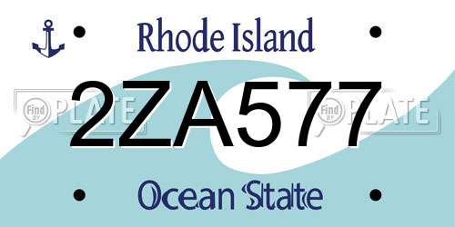 2ZA577 Rhode Island License Plate