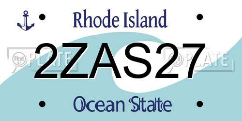 2ZAS27 Rhode Island License Plate