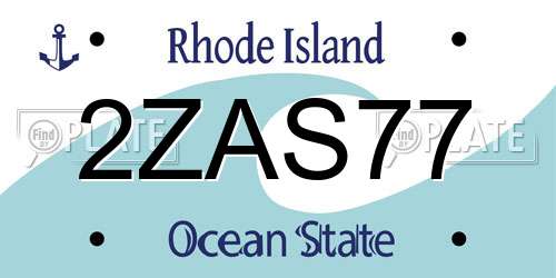 2ZAS77 Rhode Island License Plate