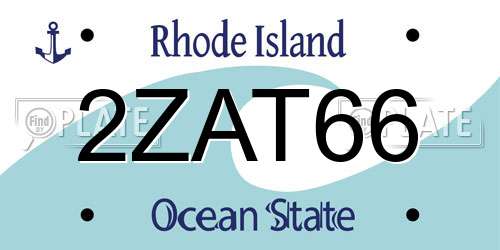 2ZAT66 Rhode Island License Plate