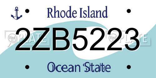 2ZB5223 Rhode Island License Plate