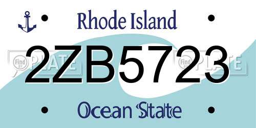 2ZB5723 Rhode Island License Plate