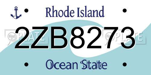 2ZB8273 Rhode Island License Plate