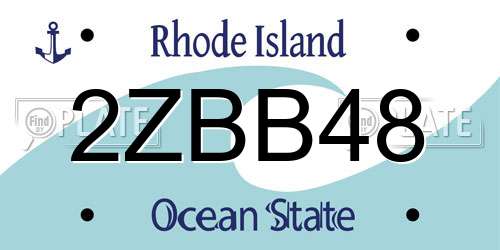 2ZBB48 Rhode Island License Plate