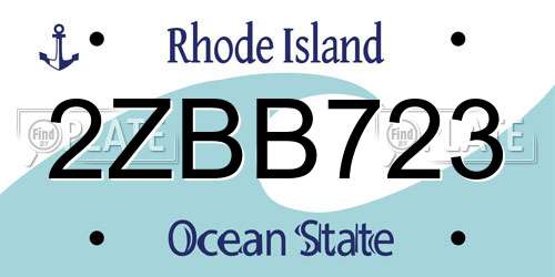 2ZBB723 Rhode Island License Plate