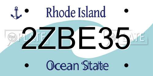 2ZBE35 Rhode Island License Plate