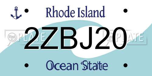 2ZBJ20 Rhode Island License Plate