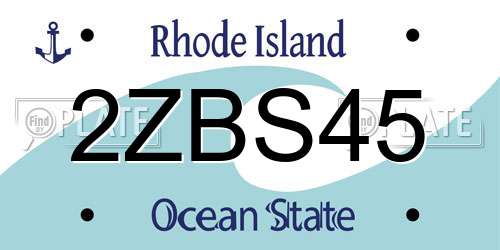 2ZBS45 Rhode Island License Plate